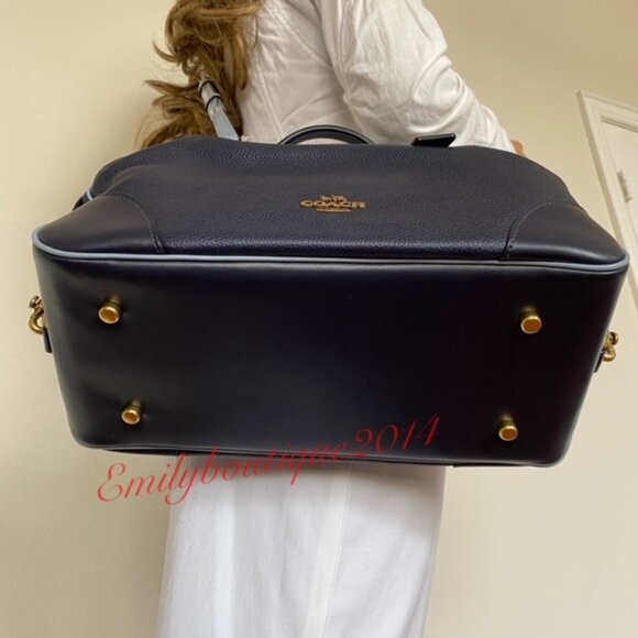 NWT Coach Retail 73720 Lane Satchel In Colorblock Ink Blue Leather Crossbody Bag - Picture 4 of 12